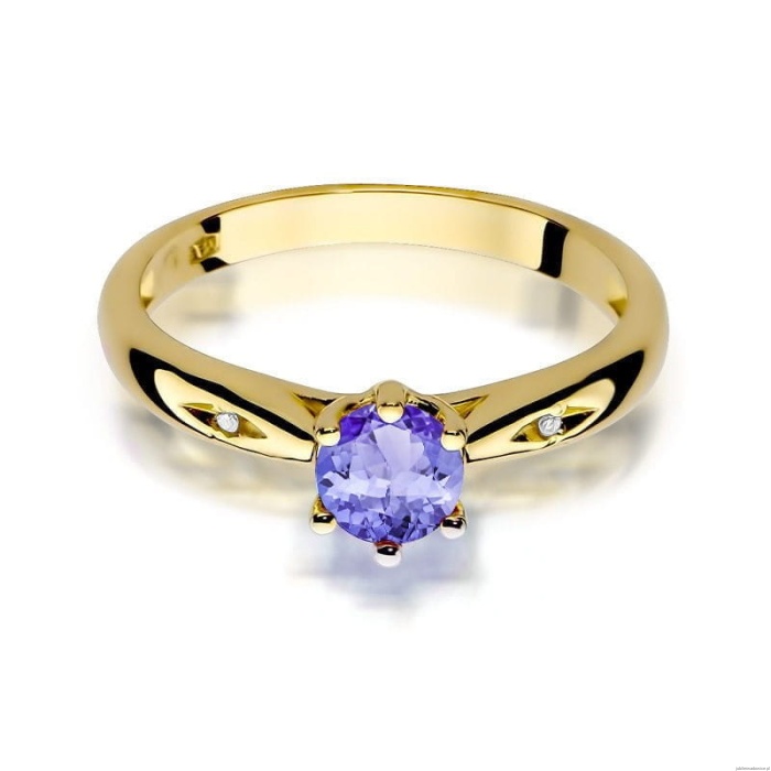 Pierścionek W0074 Tanzanit 0,50ct żółte złoto 375