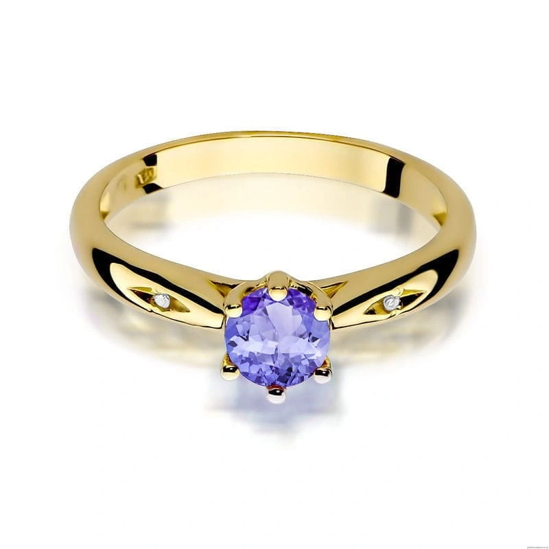 Pierścionek W0074 Tanzanit 0,50ct żółte złoto 375