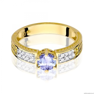 Pierścionek W0075 Tanzanit 0,50ct żółte złoto 375