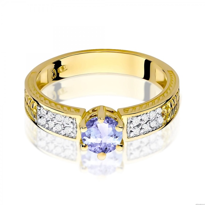 Pierścionek W0075 Tanzanit 0,50ct żółte złoto 375