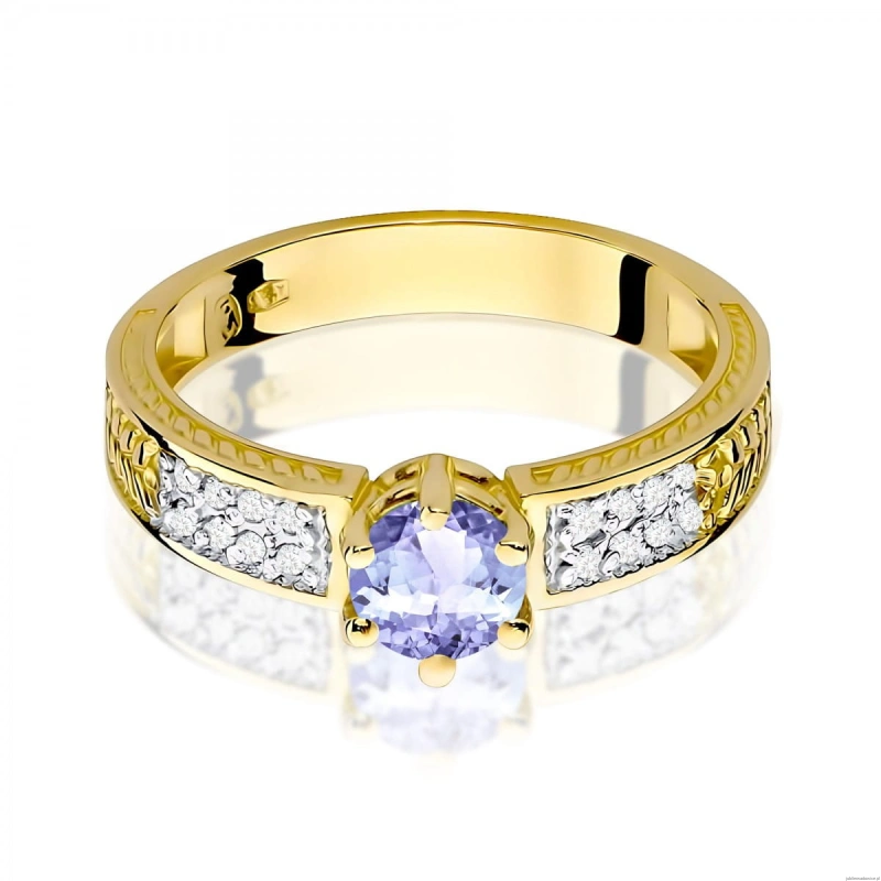 Pierścionek W0075 Tanzanit 0,50ct żółte złoto 375