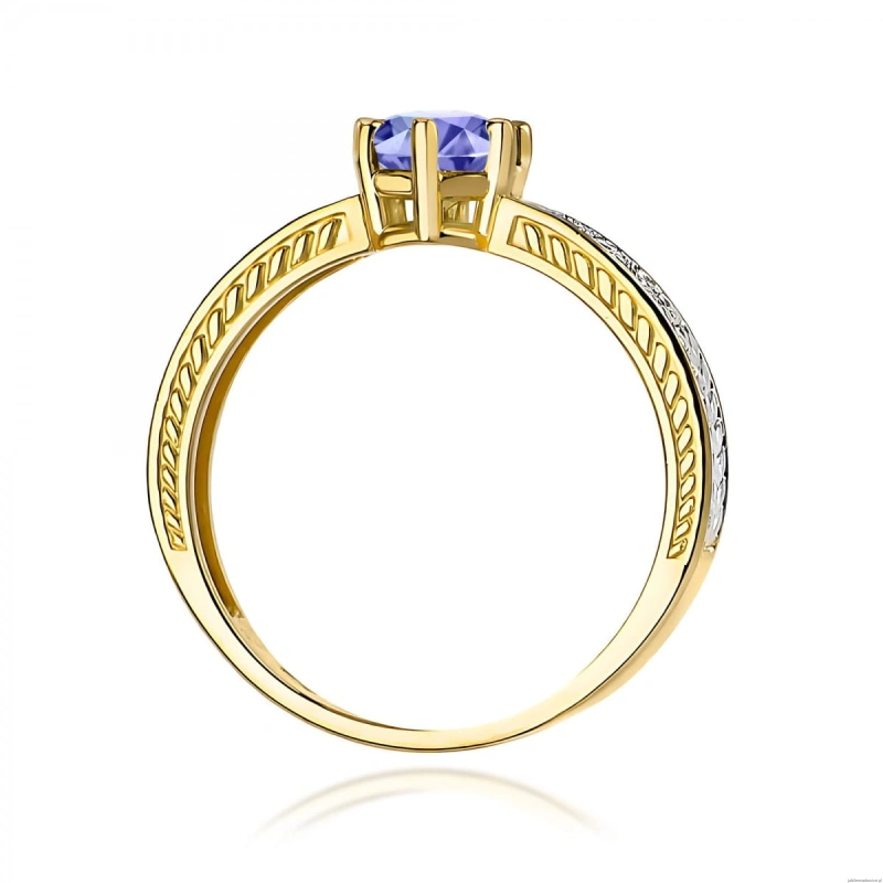 Pierścionek W0075 Tanzanit 0,50ct żółte złoto 375