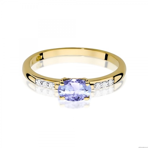 Pierścionek W0077 Tanzanit 0,40ct żółte złoto 375