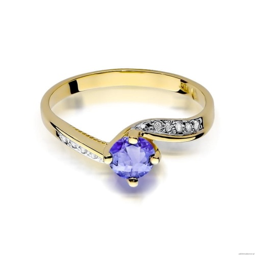 Pierścionek W0084 Tanzanit 0,50ct żółte złoto 375