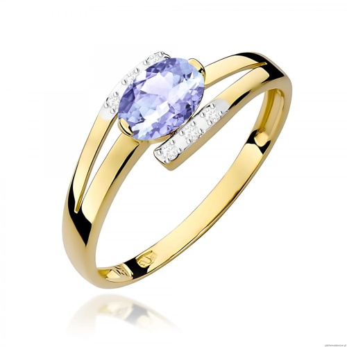 Pierścionek W0119 Tanzanit 0,40ct żółte złoto 375