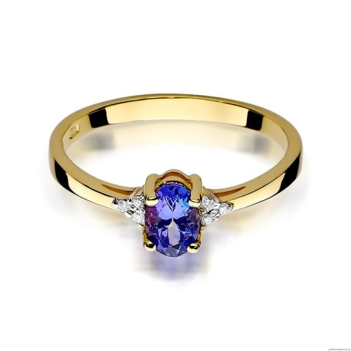Pierścionek W0301 Tanzanit 0,40ct żółte złoto 375