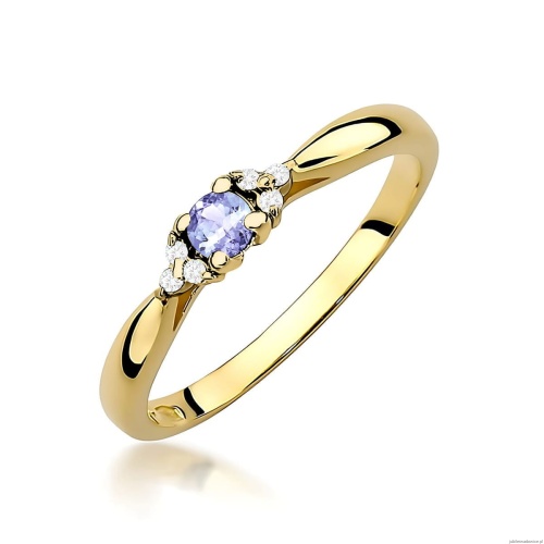 Pierścionek W0428 Tanzanit 0,15ct żółte złoto 375