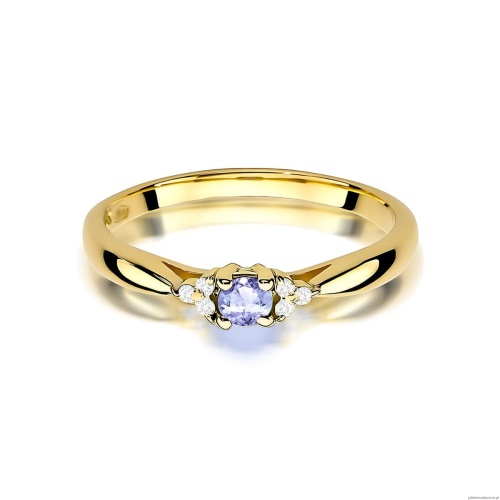 Pierścionek W0428 Tanzanit 0,15ct żółte złoto 375