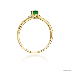Pierścionek W0068 Szmaragd 0,40ct żółte złoto 375