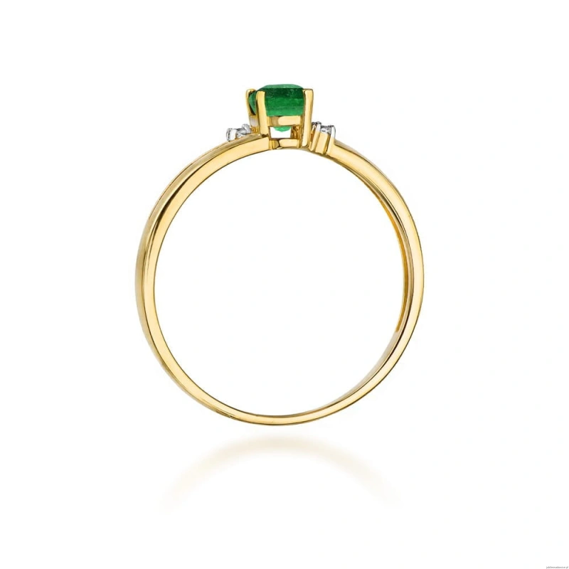 Pierścionek W0068 Szmaragd 0,40ct żółte złoto 375