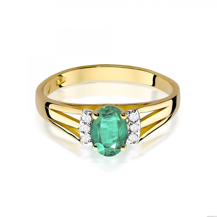 Pierścionek W0005 Szmaragd 0,40ct żółte złoto 375
