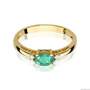 Pierścionek W0006 Szmaragd 0,40ct żółte złoto 375