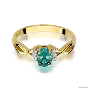 Pierścionek W0019 Szmaragd 0,40ct żółte złoto 375