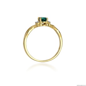 Pierścionek W0019 Szmaragd 0,40ct żółte złoto 375