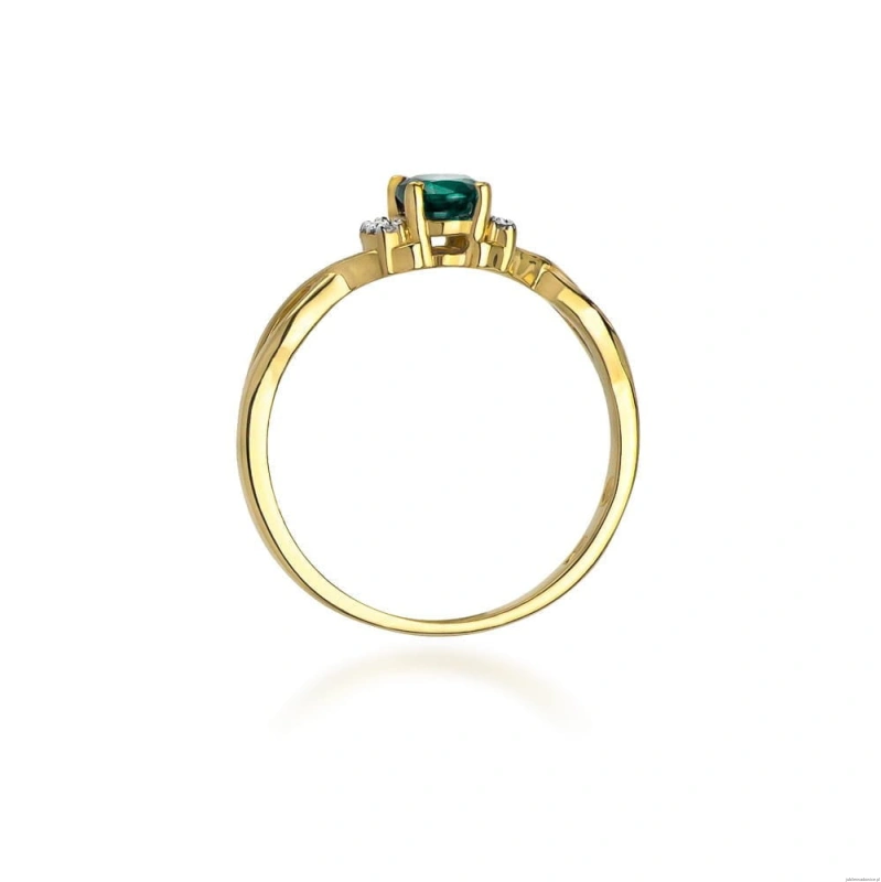 Pierścionek W0019 Szmaragd 0,40ct żółte złoto 375