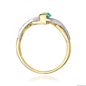Pierścionek W0028 Szmaragd 0,40ct żółte złoto 375