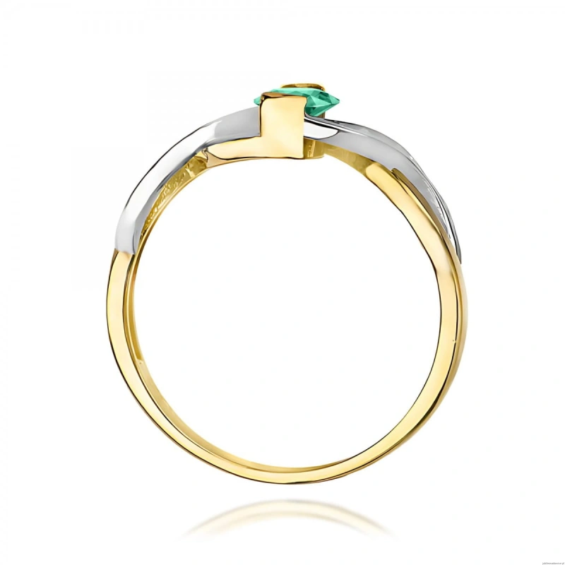 Pierścionek W0028 Szmaragd 0,40ct żółte złoto 375