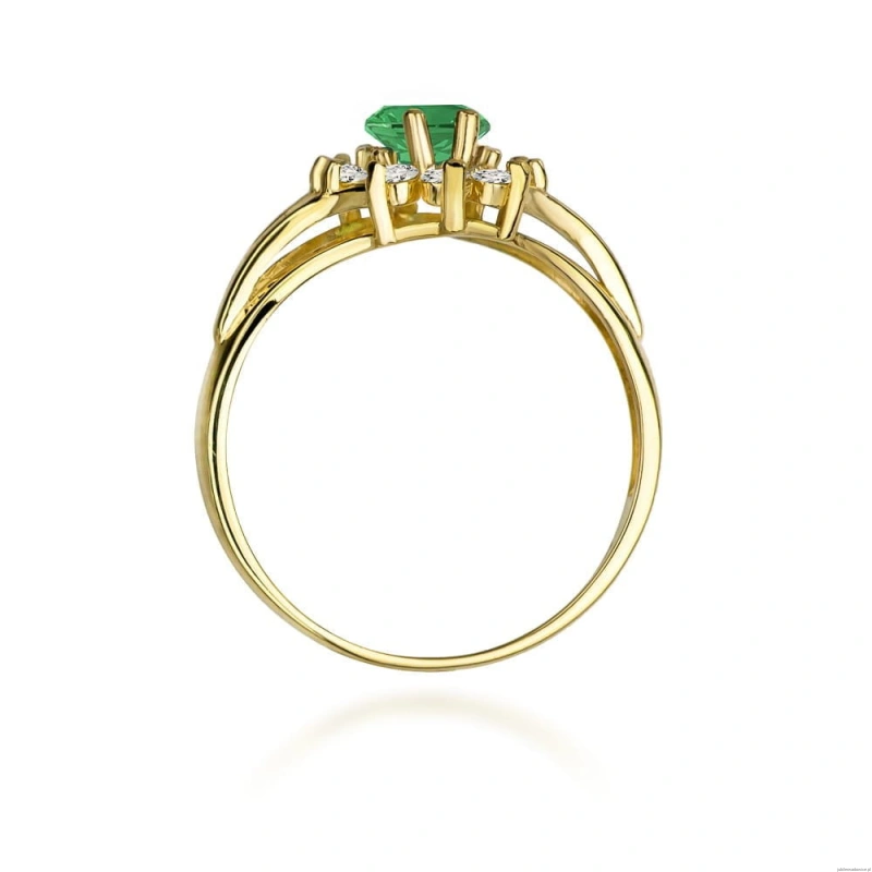 Pierścionek W0037 Szmaragd 0,80ct żółte złoto 375