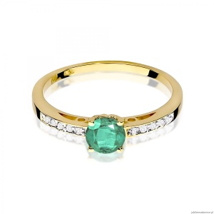 Pierścionek W0066 Szmaragd 0,50ct żółte złoto 375