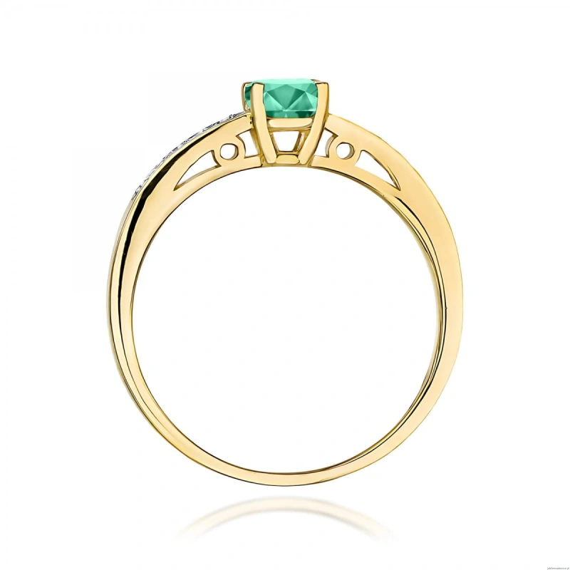 Pierścionek W0066 Szmaragd 0,50ct żółte złoto 375