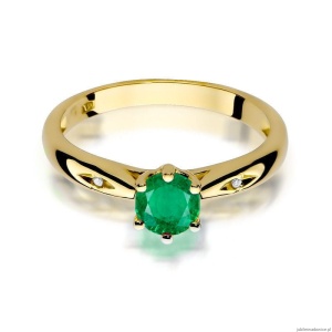 Pierścionek W0074 Szmaragd 0,50ct żółte złoto 375