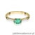 Pierścionek W0077 Szmaragd 0,40ct żółte złoto 375
