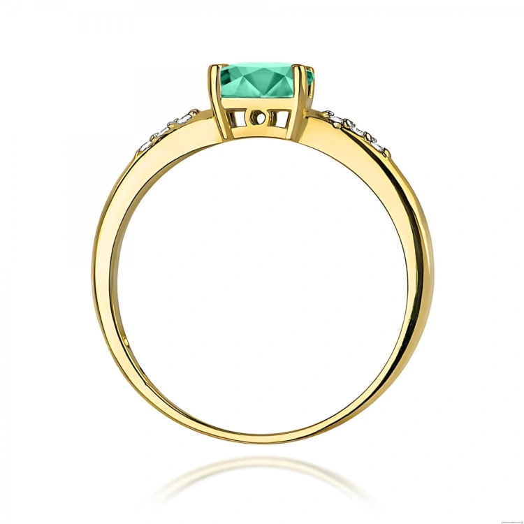 Pierścionek W0077 Szmaragd 0,40ct żółte złoto 375