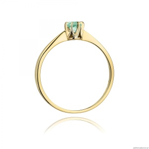 Pierścionek W0111 Szmaragd 0,15ct żółte złoto 375