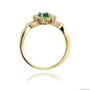 Pierścionek W0182 Szmaragd 0,80ct żółte złoto 375