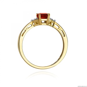 Pierścionek W0002 Granat 0,70ct żółte złoto 375