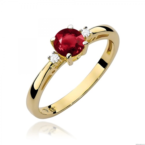 Pierścionek W0010 Granat 0,60ct żółte złoto 375