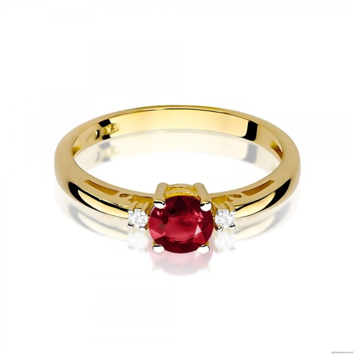 Pierścionek W0010 Granat 0,60ct żółte złoto 375