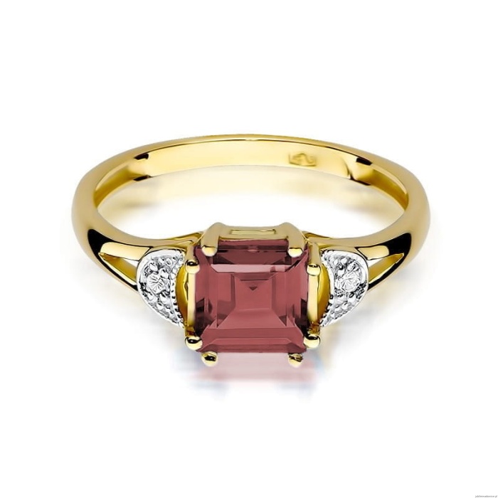 Pierścionek W0040B Granat 1,30ct żółte złoto 375