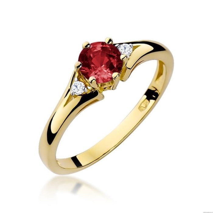 Pierścionek W0076 Granat 0,60ct żółte złoto 375