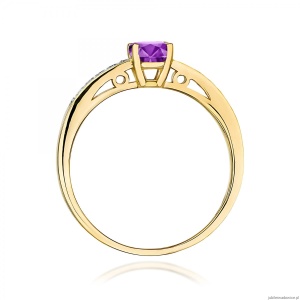 Pierścionek W0066 Ametyst 0,50ct żółte złoto 375