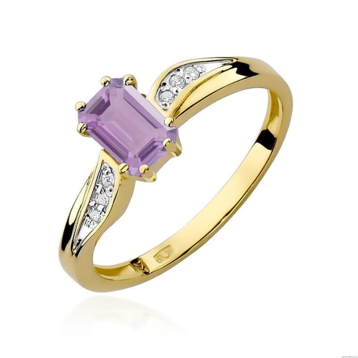 Pierścionek W0094 Ametyst 0,50ct żółte złoto 375
