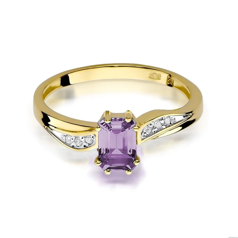 Pierścionek W0094 Ametyst 0,50ct żółte złoto 375