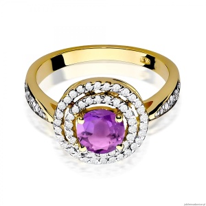 Pierścionek W0274 Ametyst 0,90ct żółte złoto 375