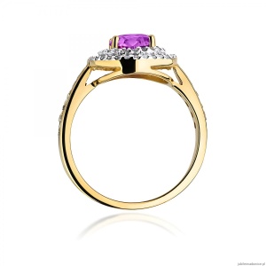 Pierścionek W0274 Ametyst 0,90ct żółte złoto 375