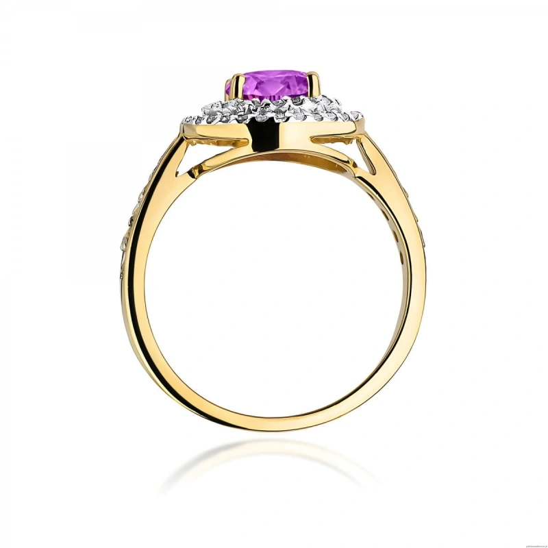 Pierścionek W0274 Ametyst 0,90ct żółte złoto 375
