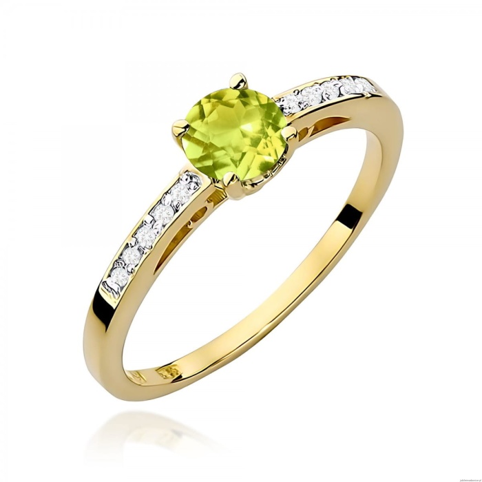 Pierścionek W0066 Oliwin 0,60ct żółte złoto 375
