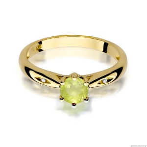 Pierścionek W0074 Oliwin 0,60ct żółte złoto 375