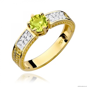 Pierścionek W0075 Oliwin 0,60ct żółte złoto 375