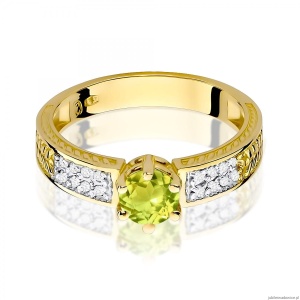 Pierścionek W0075 Oliwin 0,60ct żółte złoto 375