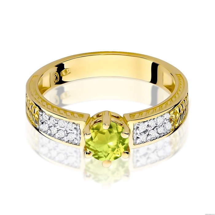 Pierścionek W0075 Oliwin 0,60ct żółte złoto 375