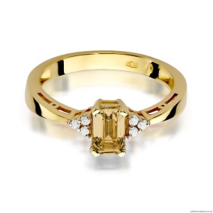 Pierścionek W0002 Cytryn 0,60ct żółte złoto 375