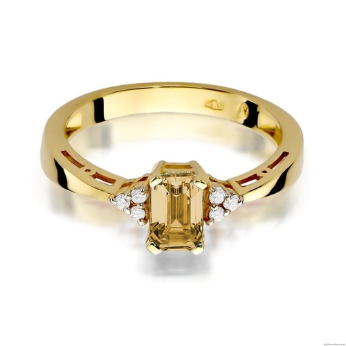 Pierścionek W0002 Cytryn 0,60ct żółte złoto 375