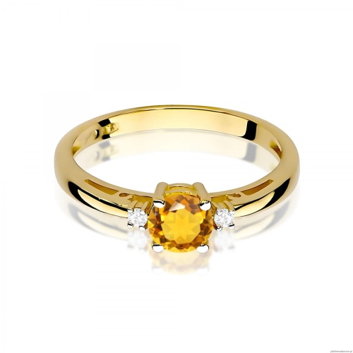 Pierścionek W0010 Cytryn 0,50ct żółte złoto 375