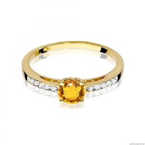 Pierścionek W0066 Cytryn 0,50ct żółte złoto 375