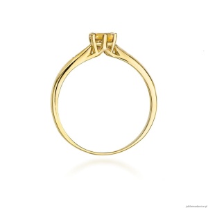 Pierścionek W0074 Cytryn 0,50ct żółte złoto 375